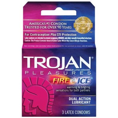 TROJAN FIRE & ICE CONDOMS DUAL ACTION LUBRICANT 6CT/PACK
